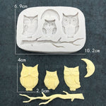 Moule en silicone hibou pour fondant, décoration de gâteau, bricolage, pâte sèche, chocolat, forme de hibou