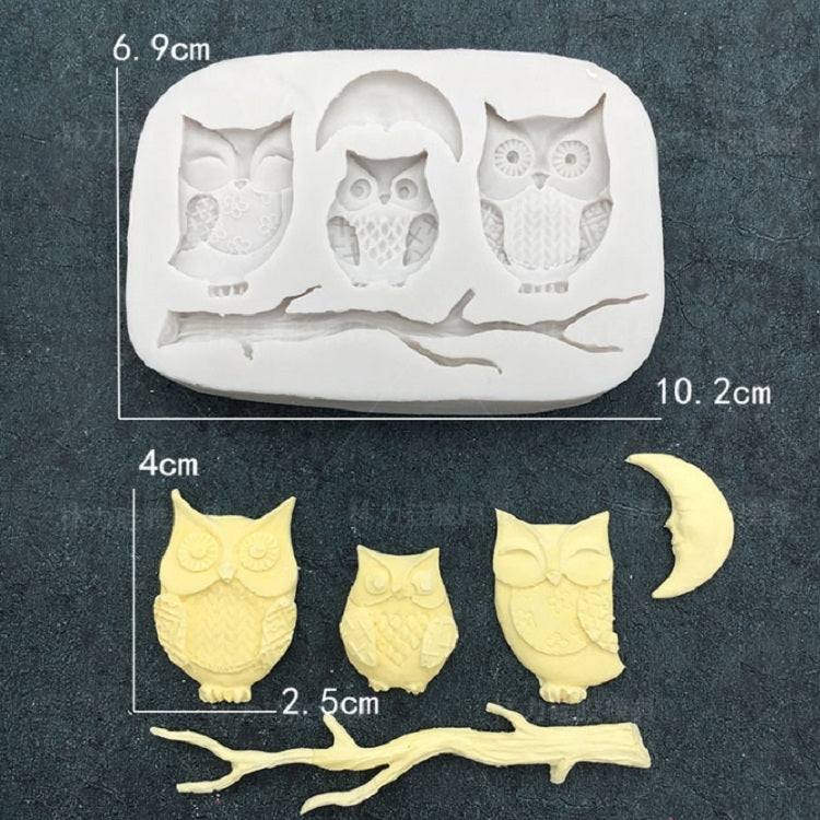 Moule en silicone hibou pour fondant, décoration de gâteau, bricolage, pâte sèche, chocolat, forme de hibou
