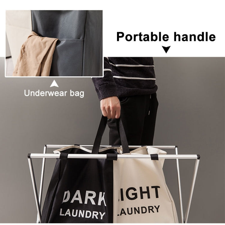 Panier à linge pliant en tissu, rembourré, étanche, en oxford, 2 compartiments noir et beige, 2 compartiments gris et beige, 3 compartiments