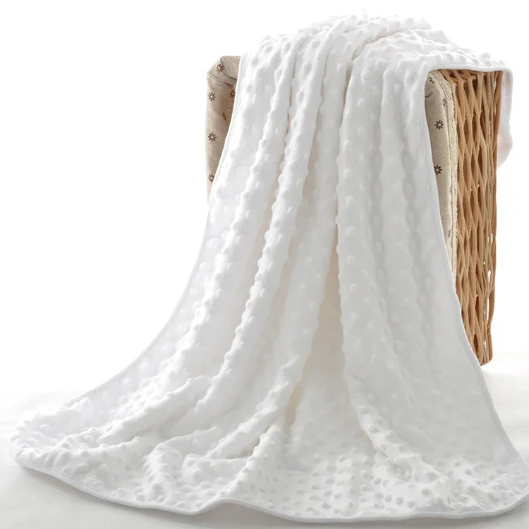 Couverture Bébé en Polaire Tricotée Double Couche pour Printemps et Automne