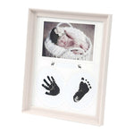 Cadre photo de bureau suspendu en PVC, avec tampon encreur pour empreintes de mains et de pieds de bébé, pour chambre à coucher, albums photos d'anniversaire