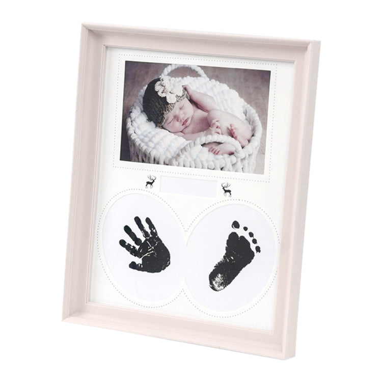 Cadre photo de bureau suspendu en PVC, avec tampon encreur pour empreintes de mains et de pieds de bébé, pour chambre à coucher, albums photos d'anniversaire