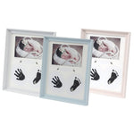 Cadre photo de bureau suspendu en PVC, avec tampon encreur pour empreintes de mains et de pieds de bébé, pour chambre à coucher, albums photos d'anniversaire