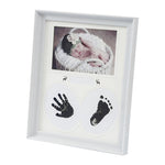 Cadre photo de bureau suspendu en PVC, avec tampon encreur pour empreintes de mains et de pieds de bébé, pour chambre à coucher, albums photos d'anniversaire