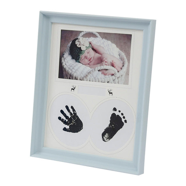 Cadre photo de bureau suspendu en PVC, avec tampon encreur pour empreintes de mains et de pieds de bébé, pour chambre à coucher, albums photos d'anniversaire