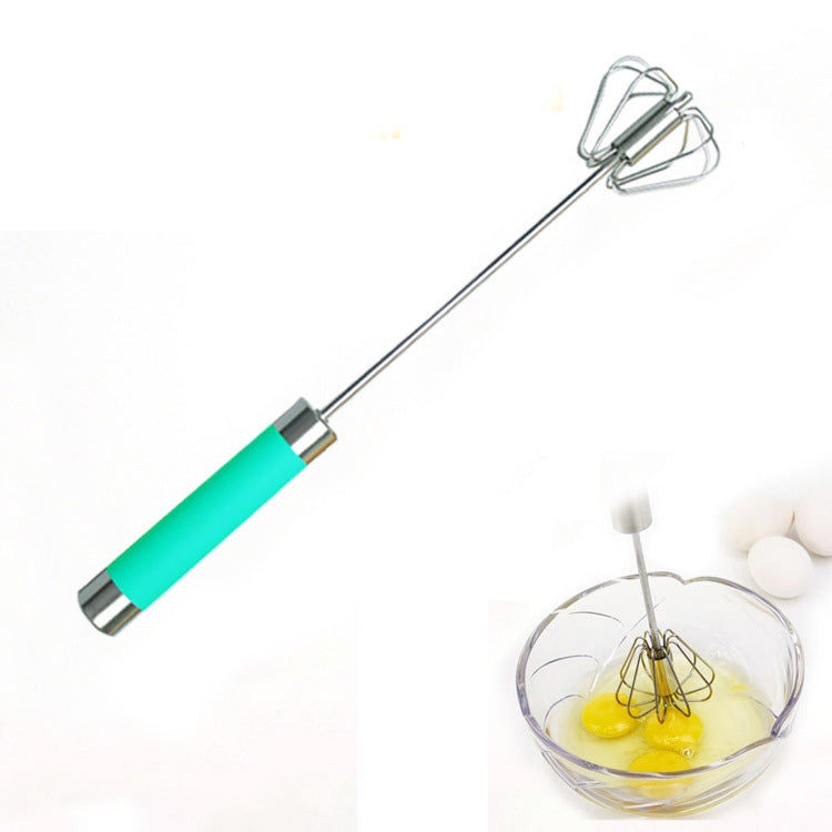 Fouet à œufs rotatif semi-automatique en acier inoxydable, 30 cm, couleur aléatoire, batteur à œufs