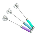 Fouet à œufs rotatif semi-automatique en acier inoxydable, 30 cm, couleur aléatoire, batteur à œufs