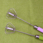 Fouet à œufs rotatif semi-automatique en acier inoxydable, 30 cm, couleur aléatoire, batteur à œufs