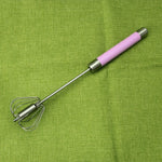 Fouet à œufs rotatif semi-automatique en acier inoxydable, 30 cm, couleur aléatoire, batteur à œufs