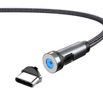 Bouchon anti-poussière rotatif magnétique CC56, longueur du câble : 2m, tête Android 2m, Micro USB 2m, tête Type-C 2m, tête 8 broches 2m, câble 2m+trois têtes, 2m + 8 broches + Type-C/USB-C + Micro USB, câble 2m