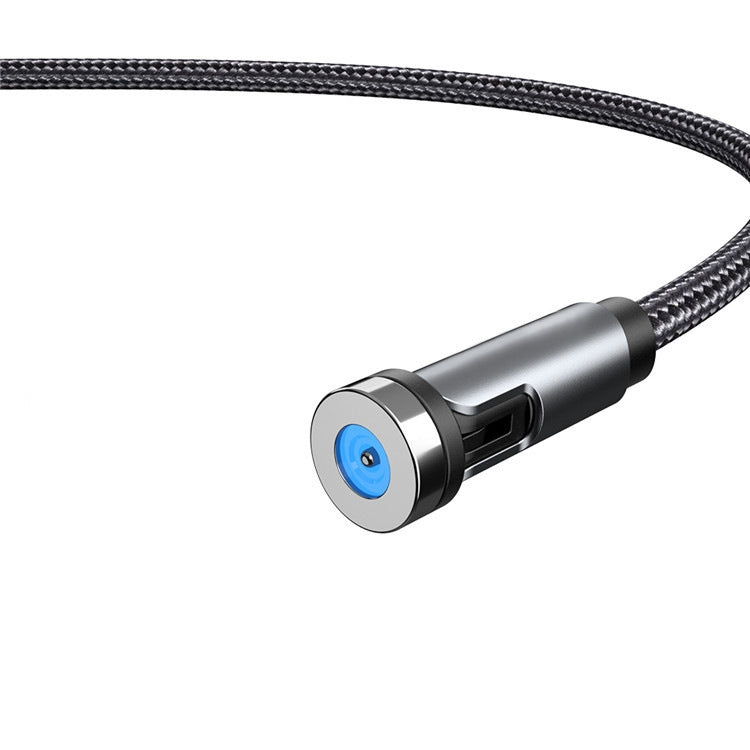 Bouchon anti-poussière rotatif magnétique CC56, longueur du câble : 2m, tête Android 2m, Micro USB 2m, tête Type-C 2m, tête 8 broches 2m, câble 2m+trois têtes, 2m + 8 broches + Type-C/USB-C + Micro USB, câble 2m