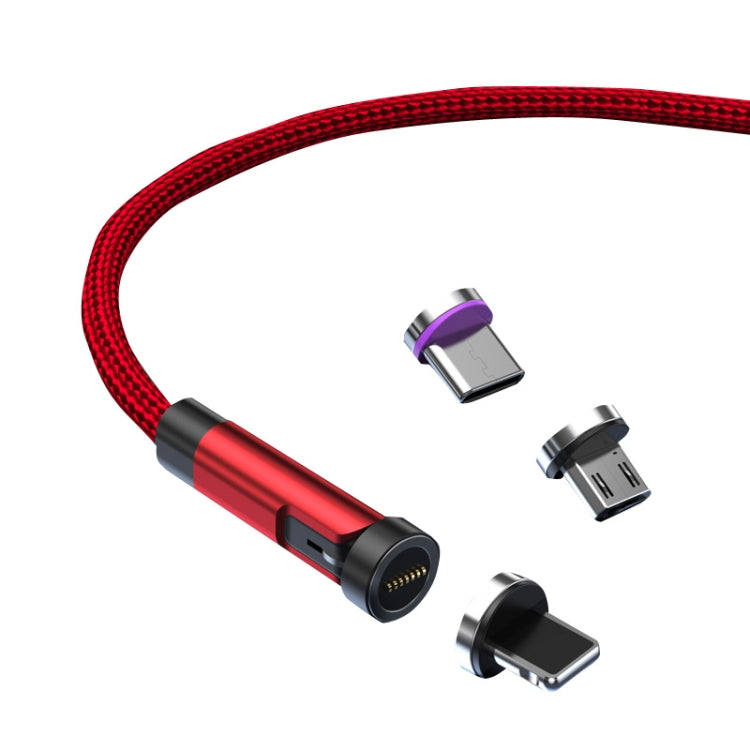 Câble de données de charge rapide magnétique rotatif à 540 degrés CC57, 1m + 8 broches + Type-C/USB-C + Micro USB + Rouge, 1m + Type-C/USB-C + Micro USB + Noir, 2m + Type-C/USB-C + Micro USB + Rouge, 2m + Type-C/USB-C + Micro USB + Noir