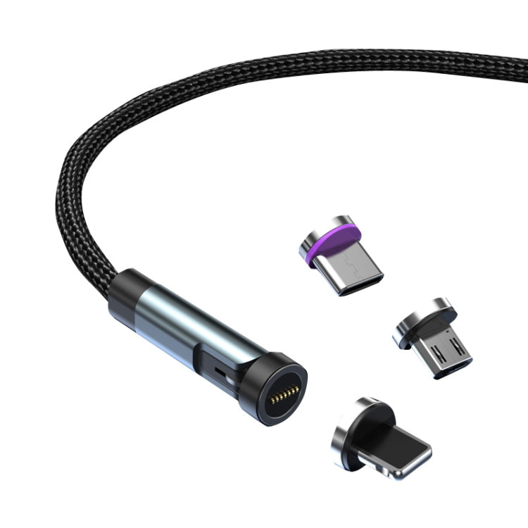 Câble de données de charge rapide magnétique rotatif à 540 degrés CC57, 1m + 8 broches + Type-C/USB-C + Micro USB + Rouge, 1m + Type-C/USB-C + Micro USB + Noir, 2m + Type-C/USB-C + Micro USB + Rouge, 2m + Type-C/USB-C + Micro USB + Noir
