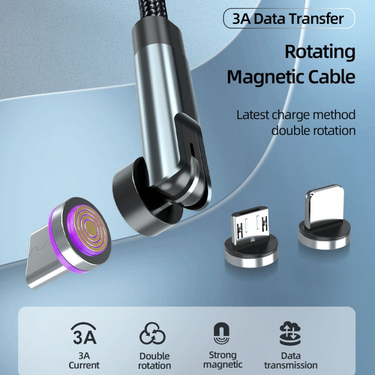 Câble de données de charge rapide magnétique rotatif à 540 degrés CC57, 1m + 8 broches + Type-C/USB-C + Micro USB + Rouge, 1m + Type-C/USB-C + Micro USB + Noir, 2m + Type-C/USB-C + Micro USB + Rouge, 2m + Type-C/USB-C + Micro USB + Noir