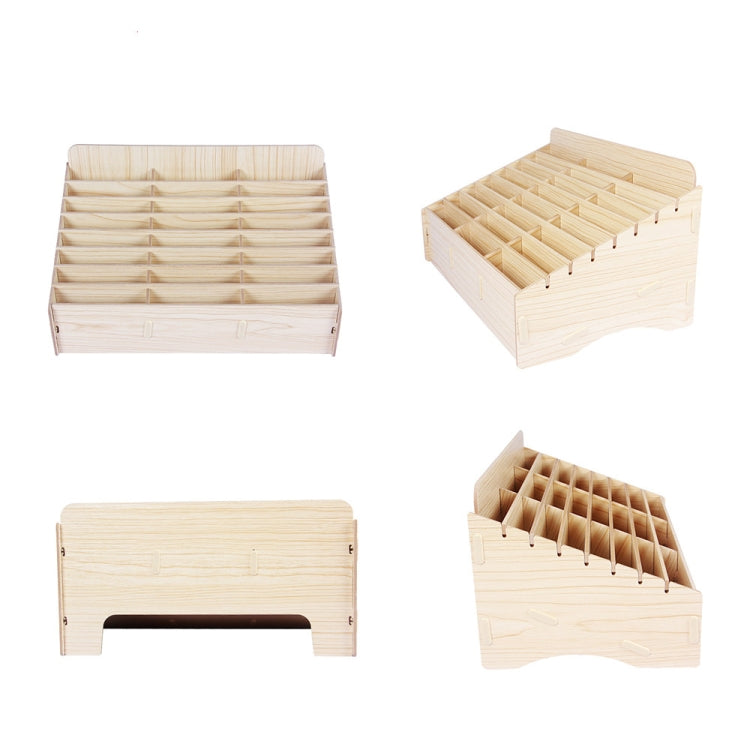2 organiseurs de téléphone portable en bois pour conférence et salle de classe, boîte de rangement de bureau, chêne blanc, 24 compartiments