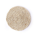 2 pièces tapis de thé isolant épaissi antidérapant en maïs naturel, dessous de plat résistant à la chaleur, dessous de verre rond 10 cm, set de table rond 22 cm, set de table rond 35 cm
