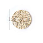 2 pièces tapis de thé isolant épaissi antidérapant en maïs naturel, dessous de plat résistant à la chaleur, dessous de verre rond 10 cm, set de table rond 22 cm, set de table rond 35 cm