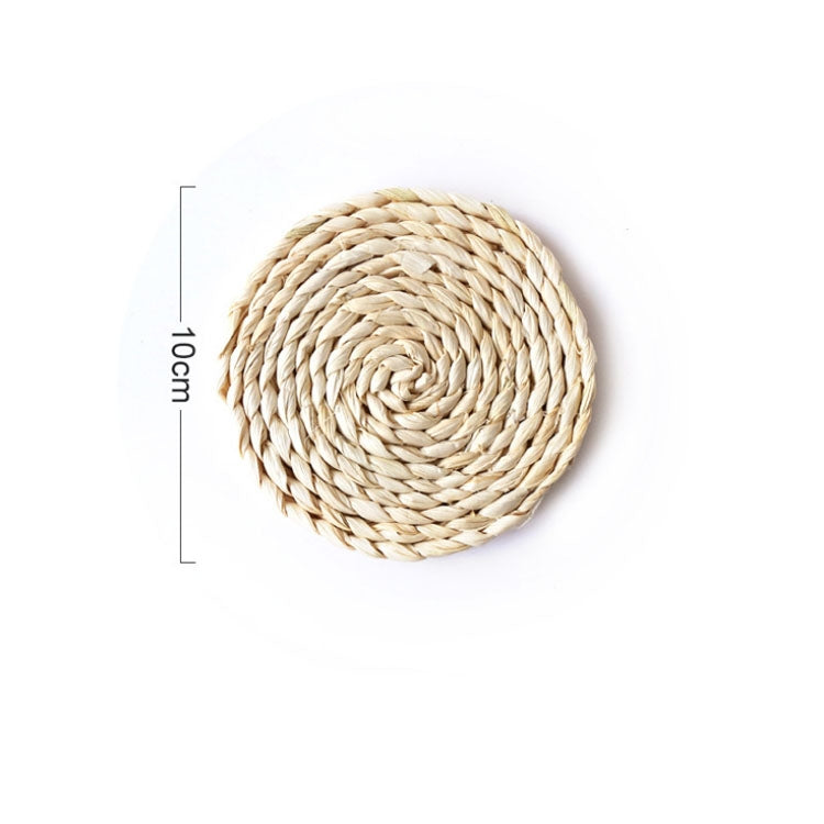 2 pièces tapis de thé isolant épaissi antidérapant en maïs naturel, dessous de plat résistant à la chaleur, dessous de verre rond 10 cm, set de table rond 22 cm, set de table rond 35 cm