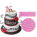 2 PCS Moule en silicone pour décoration de gâteau Note Outil de gâteau en fondant Moule de cuisson DIY, Forme Note