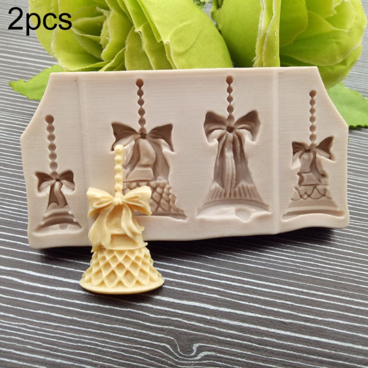 2 Pcs Cloche de Noël Chocolat Bonbon Biscuit Gâteau Outils de Décoration DIY Cuisson Fondant Moule en Silicone Qualité Alimentaire, Cloches de Noël