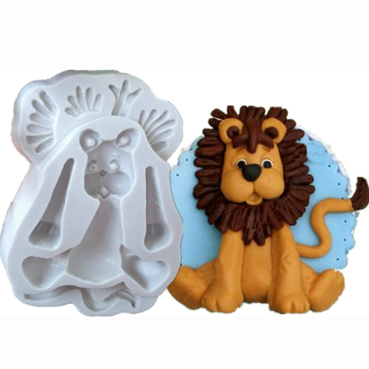 2 PCS Moules à Biscuits en Silicone en Forme d'Animal 3D pour Fondant, Forme d'Animal 3D (Lion)