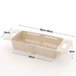 Égouttoir à vaisselle réglable Égouttoir d'évier Panier de lavage Légumes Fruits Égouttoir en plastique