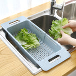 Égouttoir à vaisselle réglable Égouttoir d'évier Panier de lavage Légumes Fruits Égouttoir en plastique