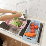 Égouttoir à vaisselle réglable Égouttoir d'évier Panier de lavage Légumes Fruits Égouttoir en plastique