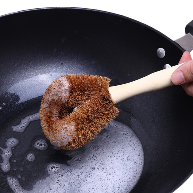 10 brosses de nettoyage de cuisine antiadhésives en fibre de coco à long manche, brosse en fibre de coco