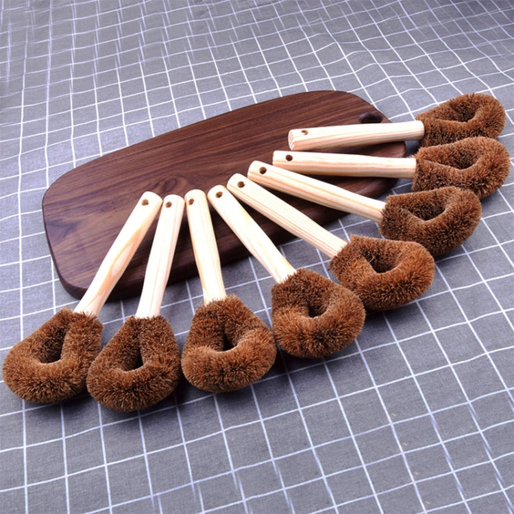 10 brosses de nettoyage de cuisine antiadhésives en fibre de coco à long manche, brosse en fibre de coco