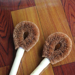 10 brosses de nettoyage de cuisine antiadhésives en fibre de coco à long manche, brosse en fibre de coco