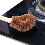 10 brosses de nettoyage de cuisine antiadhésives en fibre de coco à long manche, brosse en fibre de coco