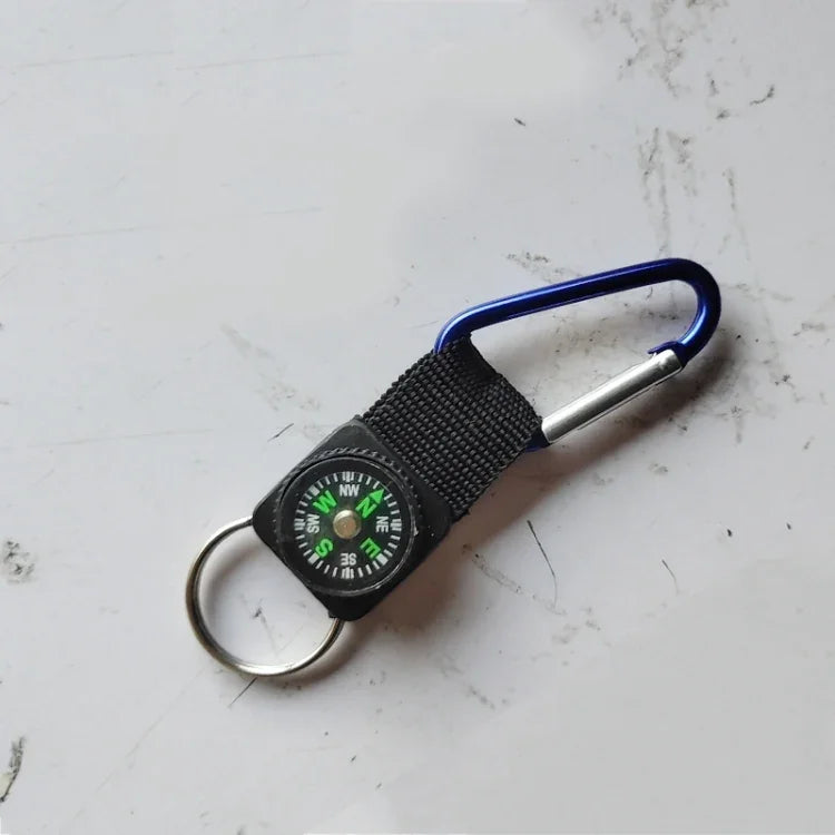 5 mousquetons miniatures pratiques en alliage d'aluminium pour extérieur avec boussole et porte-clés, livraison couleur aléatoire