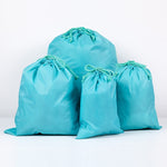 Sac de rangement de voyage portable 4 en 1 en nylon imperméable avec cordon de serrage pour vêtements, 20 cm x 30 cm, 27 cm x 34 cm, 34 cm x 39 cm, 46 cm x 57 cm