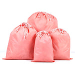 Sac de rangement de voyage portable 4 en 1 en nylon imperméable avec cordon de serrage pour vêtements, 20 cm x 30 cm, 27 cm x 34 cm, 34 cm x 39 cm, 46 cm x 57 cm