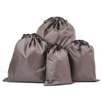 Sac de rangement de voyage portable 4 en 1 en nylon imperméable avec cordon de serrage pour vêtements, 20 cm x 30 cm, 27 cm x 34 cm, 34 cm x 39 cm, 46 cm x 57 cm