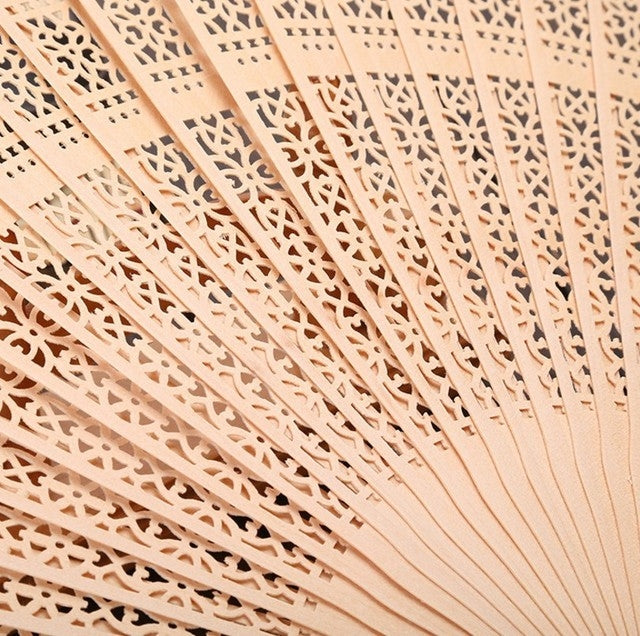 Éventail Pliant en Bois Parfumé de Style Ancien, Éventail de Danse, Éventail Artisanat Solide, Taille : 8 pouces, 8 pouces