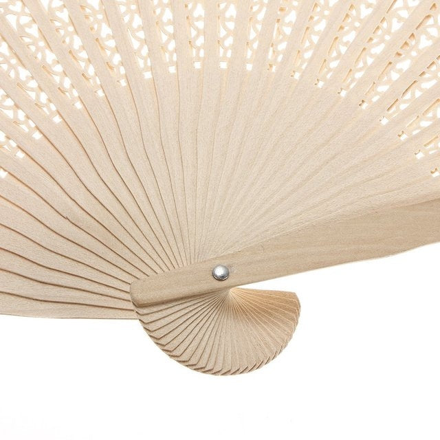 Éventail Pliant en Bois Parfumé de Style Ancien, Éventail de Danse, Éventail Artisanat Solide, Taille : 8 pouces, 8 pouces