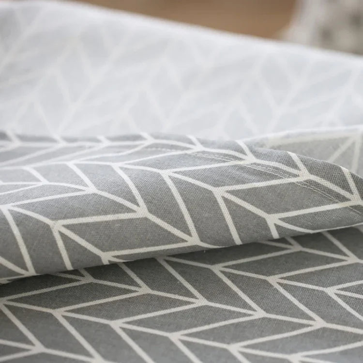 Literary Fresh Geometric Cotton Linen Tablecloth Gray Arrow Rectangular Coffee Table Cloth Desk Cloth, 60x60cm, 90x90cm, 100x140cm, 140x140cm, 140x160cm, 140x180cm, 140x200cm, 140x220cm, 140x250cm