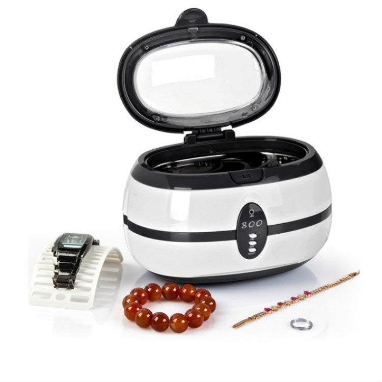 VGT-800 600ml Nettoyeur à ultrasons silencieux avec réservoir en acier inoxydable SUS304 pour bijoux, lunettes, montres, prise britannique, prise européenne, prise américaine