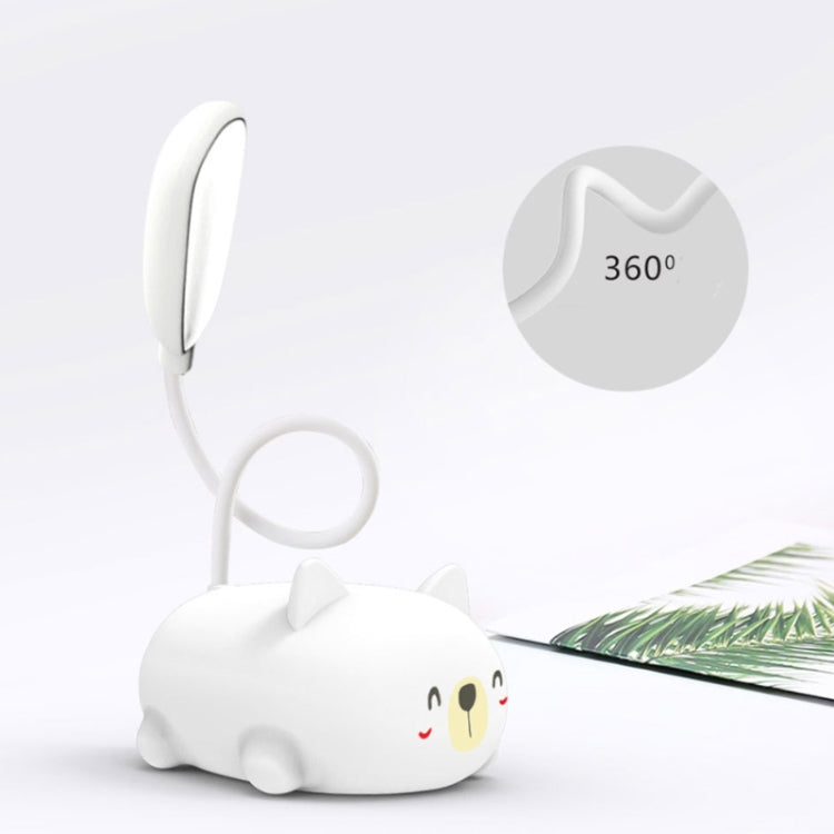 Lampe de lecture à protection oculaire LED, design chat de dessin animé, lampe de bureau rechargeable USB, bleu, blanc, vert, rose