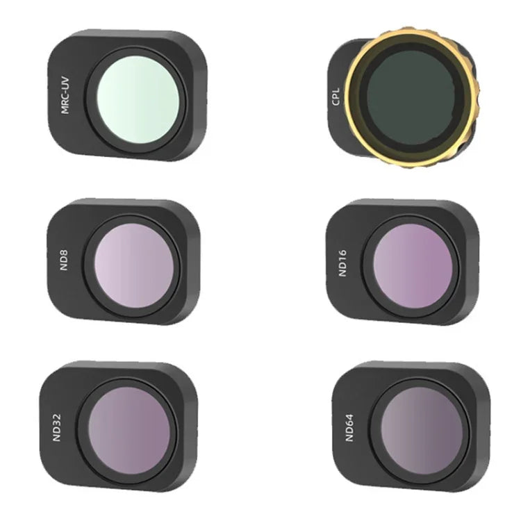 Filtres JSR pour appareil photo Mini 3 Pro : 3 en 1 CPL + ND8 + ND16, 4 en 1 Étoile + CPL + ND8 + ND16, 4 en 1 ND8 + ND16 + ND32 + ND64, 4 en 1 ND8-PL + ND16-PL + ND32-PL + ND64-PL, 6 en 1 UV + CPL + ND8 + ND16 + ND32 + ND64