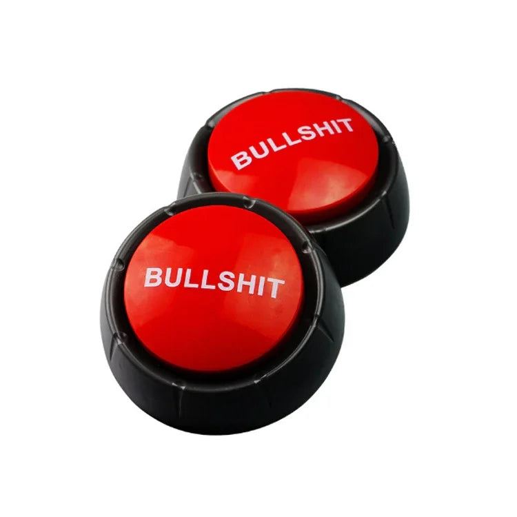 3 Pcs Jeu de quiz de connaissances pour fête, boîte sonore électronique à presser, jouet de réponse, rouge avec lumière BULLSHIT, rire et pleurer
