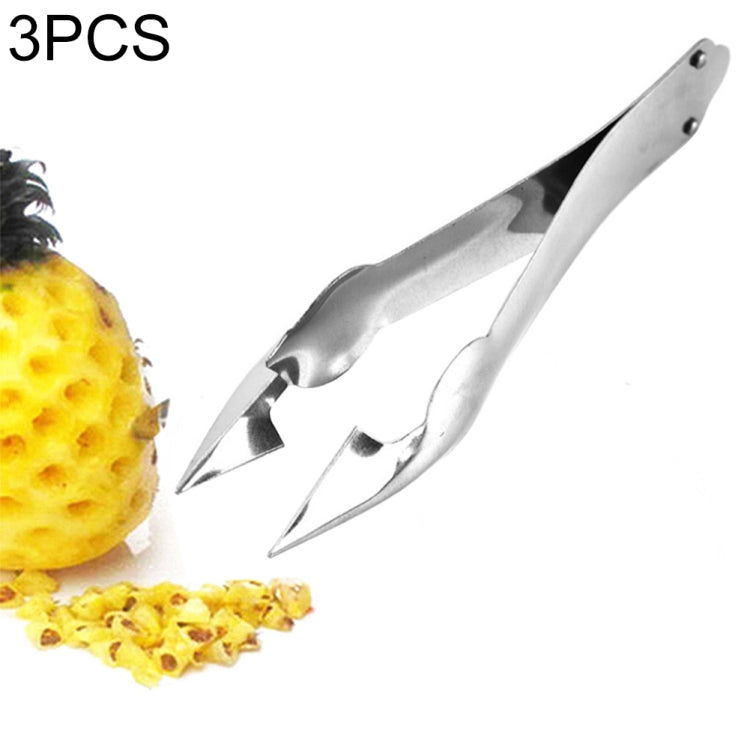 3 PCS Pince à Ananas en Acier Inoxydable à Pointe Antidérapante et Lame Ouverte, Dénoyauteur de Fruits, 13,5 × 3,5 cm, Clou en Acier sans Fin