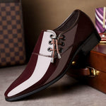 Chaussures en cuir brillantes pour hommes à bout pointu, style business décontracté, tailles 38 à 48