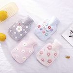 Sac bouillotte en peluche motifs fleurs de dessins animés pour réchauffer les mains par injection d'eau
