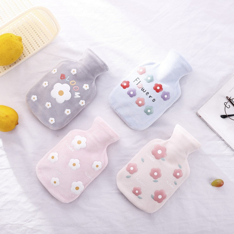 Sac bouillotte en peluche motifs fleurs de dessins animés pour réchauffer les mains par injection d'eau