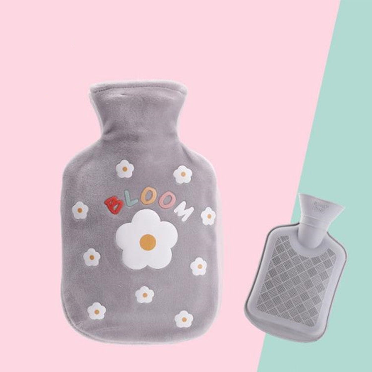 Sac bouillotte en peluche motifs fleurs de dessins animés pour réchauffer les mains par injection d'eau