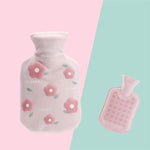 Sac bouillotte en peluche motifs fleurs de dessins animés pour réchauffer les mains par injection d'eau