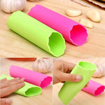 2 pièces Presse-ail éplucheur d'ail de cuisine N'abîme pas la main Éplucheur d'ail en silicone, vert, rouge, bleu